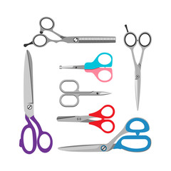 Scissors vector icons set
