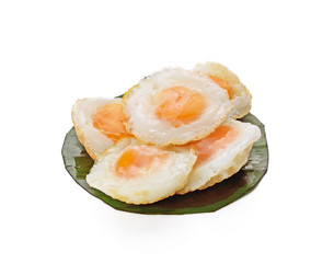 fried egg (bird egg)  on white background