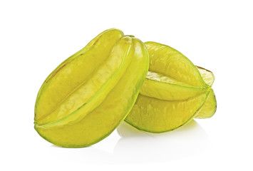 Star fruit or Carambola on white background