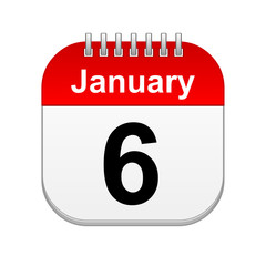 January 6 calendar icon