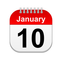 January 10 calendar icon