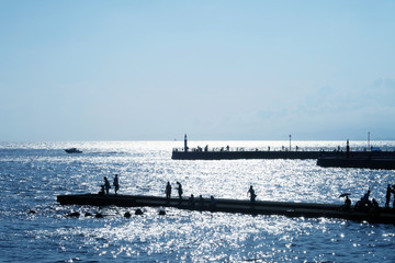 江ノ島／防波堤での釣り