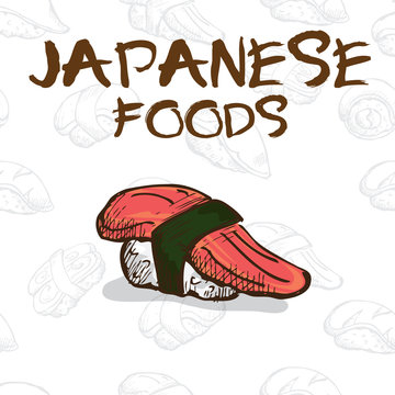 japan food sushi drawing graphic  design objects