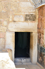Fototapeta na wymiar Small entrance to temple in Bethlehem