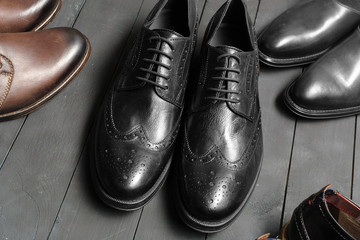 Fototapeta na wymiar Leather men's shoes