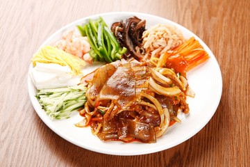 Assorted Seafood and Vegetables with Mustard Sauce