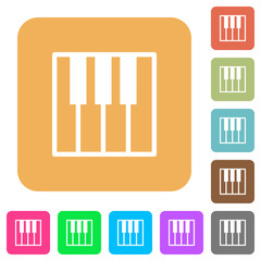 Piano keyboard rounded square flat icons