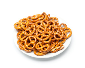 cookies bretzels on a white background