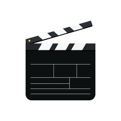 Blank movie clapper board with copy space. Vector illustration