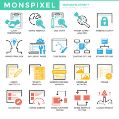 Flat Icons set of Web Development. Pixel Perfect Icons. Simple p