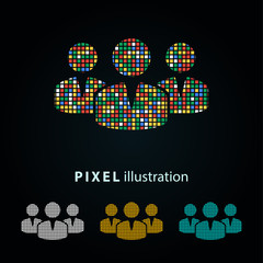 People - pixel illustration.