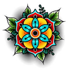 Old school tattoo flower