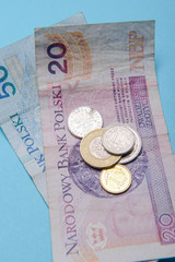 Polish zloty in notes and coins