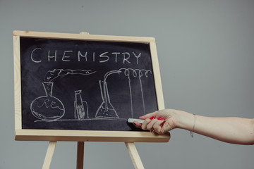Blackboard with the chemical formula