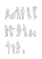 Icoontjes van mensen - gezinsleven