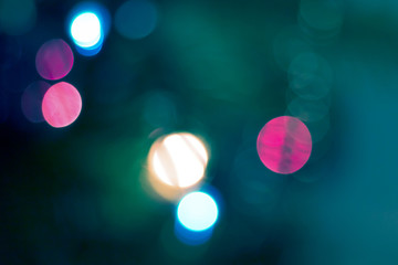 Colorful  bokeh lights in blur night background