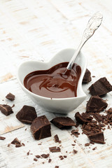 Melting chocolate / melted chocolate/ chocolate swirl/ stack/ chips and powder