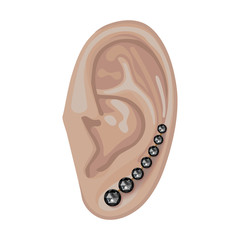 Human ear & earring