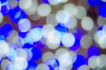 Background image with bokeh white blue lights and shades