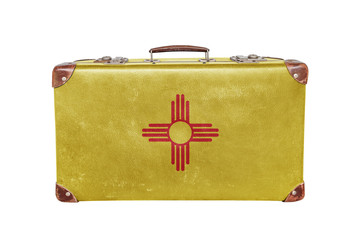 Vintage suitcase with New Mexico flag