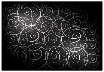 Black Vintage Wallpaper with Spiral Pattern Background