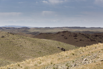 Die Hügellandschaft der südlichen Mongolei - Wüste Gobi