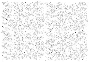 Beautiful White Wallpaper with Leaves Pattern Background