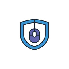 Computer Shield Security Logo Vector Design