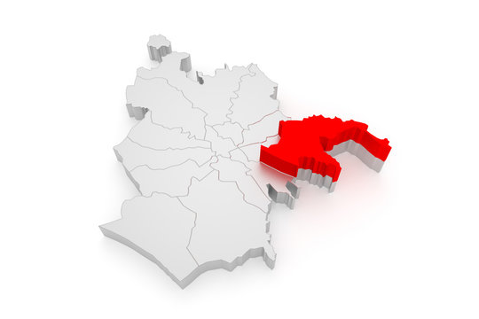 Delle Torri - Rom Stadtplan - Bezirke 3D