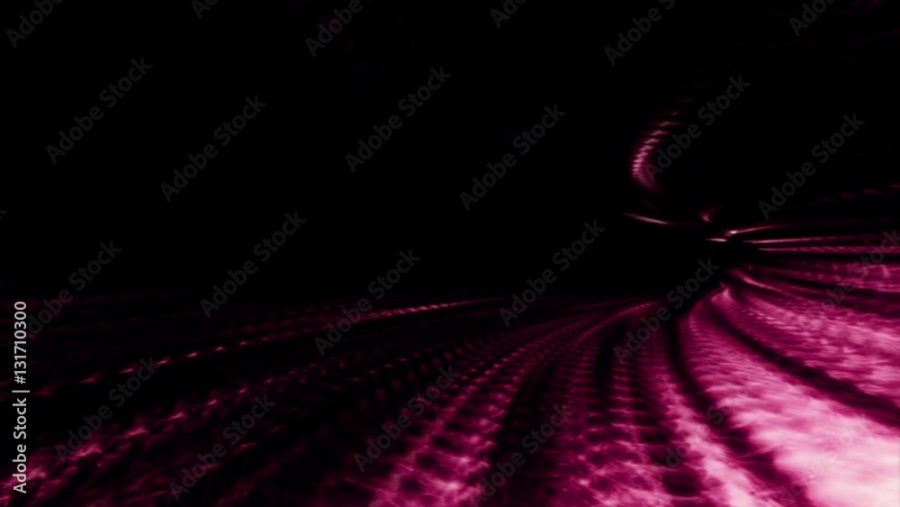 Wall mural a vortex tunnel of streaming strands of red light (loop).