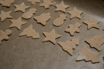 shapes cutted out from dough