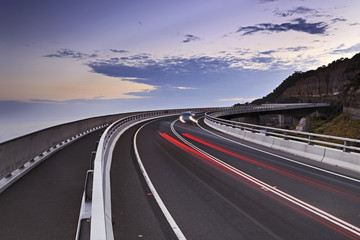 Sea Cliff Bridge South Cars Traces