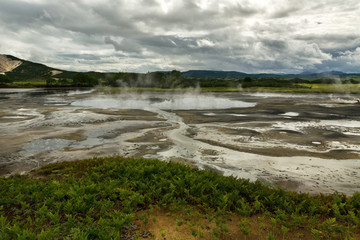 Hydrothermal field in the Uzon Caldera. Kronotsky Nature Reserve