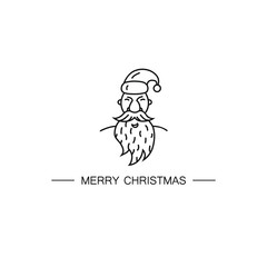 Linear modern logotype with Santa Claus made in vector. Easy to use business template.