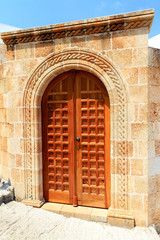 Coloured wooden doors