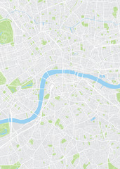 Naklejka premium Kolorowy plan Londynu, widok z lotu ptaka