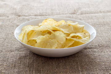 Crunchy delicious potato chips 