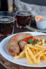 Sausages with fries