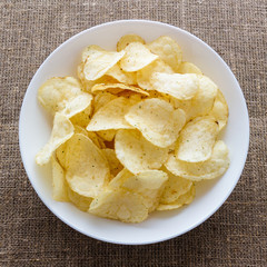 Crunchy delicious potato chips 