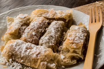 Kurdish Pastry with caster sugar / Kurt Boregi.