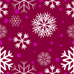 Naklejka na ściany i meble Simple seamless pattern with snowflakes