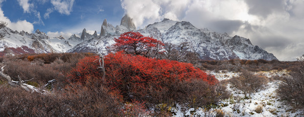 First day of winter in Patagonia. - obrazy, fototapety, plakaty
