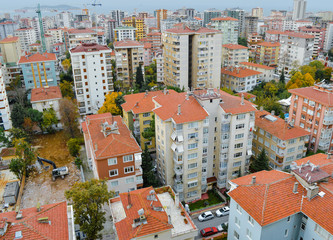 Naklejka premium Aerial view of Kadikoy district of Istanbul city