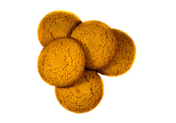 Oatmeal cookies with honey isolated on white