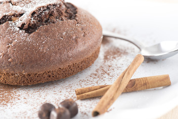 Cocoa Cake on white background