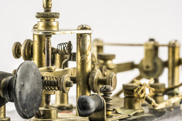 Close up of old Telegraph Morse Code Key © Irwin Seidman