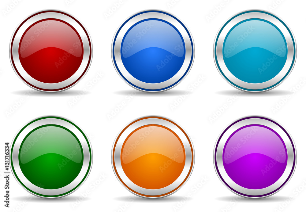Leinwandbilder set of colorful web empty vector icons.
