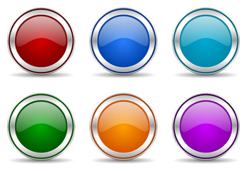Set of colorful web empty vector icons.