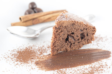 Cocoa Cake on white background