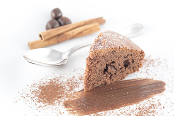 Cocoa Cake on white background